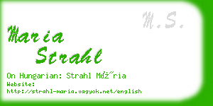 maria strahl business card